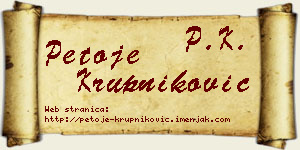 Petoje Krupniković vizit kartica